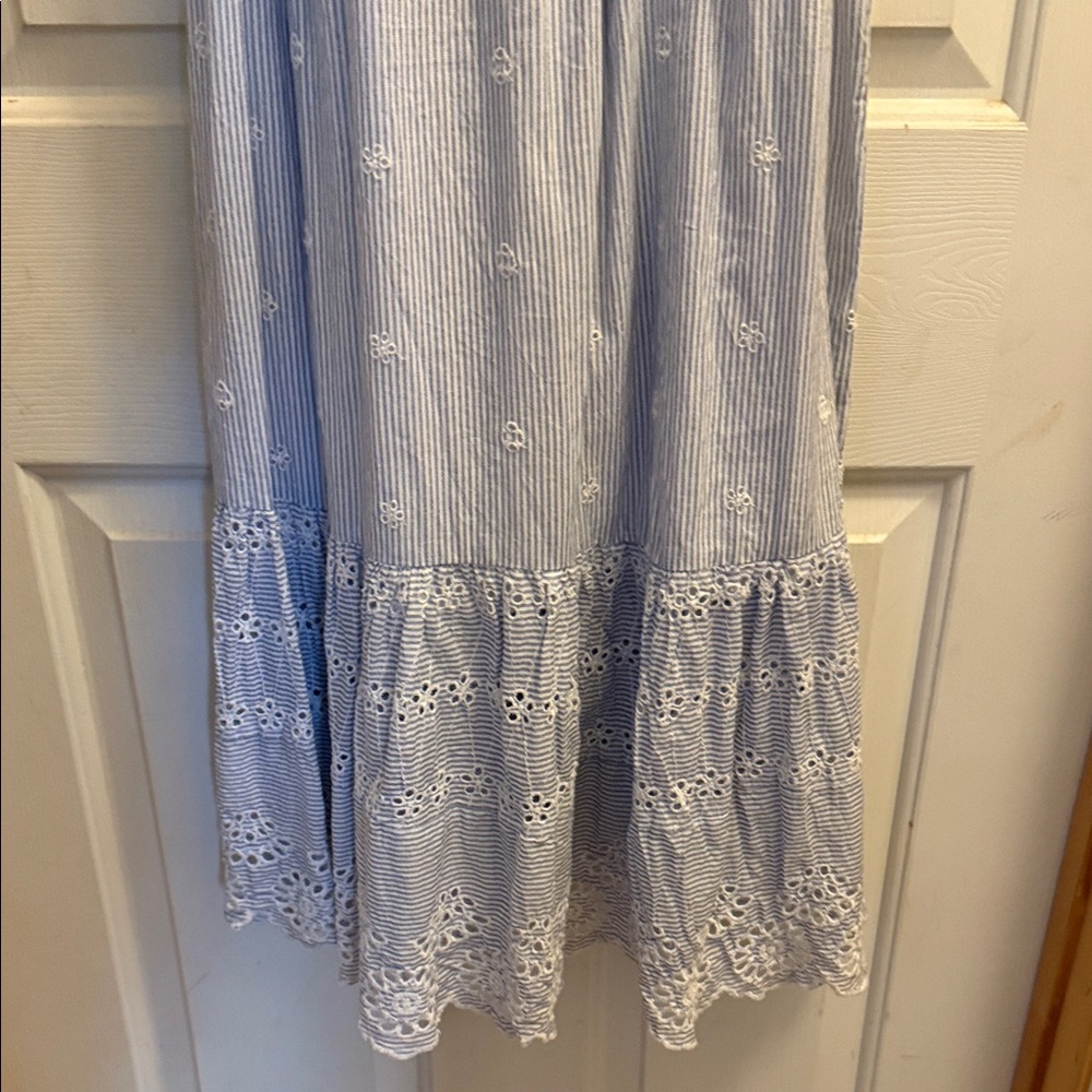 Japna Blue and White Strapless Dress - Picture 3 of 3